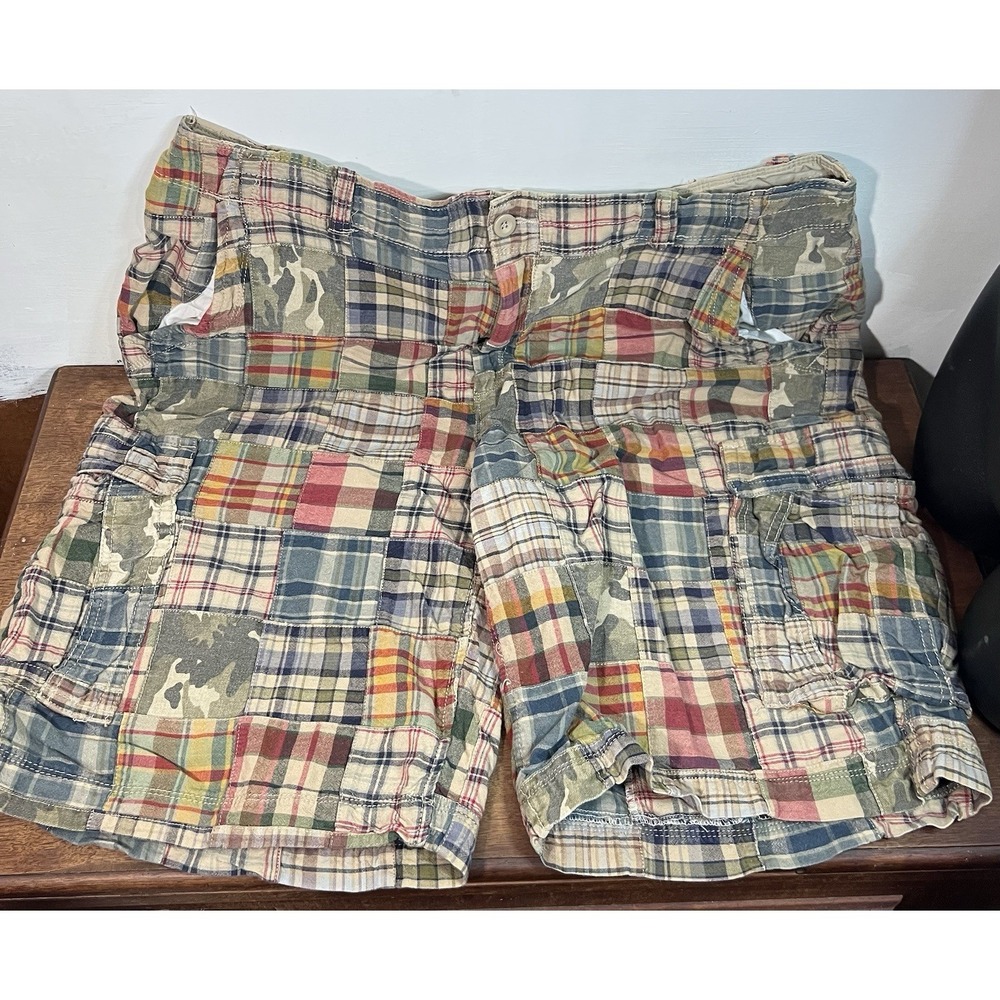 Men's 40 Arizona Jean Co. Patchwork Denim Shorts Skater Punk Casual Colorful Y2K